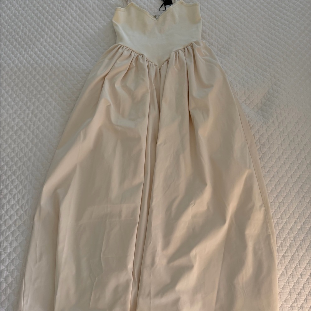 Fashion Nova Chic Strap Cream Gown